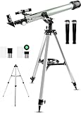 Uong Refraktor Teleskop, Professionelle 525X Astronomisches Teleskop Kinder Teleskop Fernrohr mit Stativ Lernspielzeug und Finderscope für Astronomie Anfänger Kinder Bildung und Geschenk