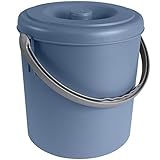 #11 Mülleimer 20 Liter mit verschließbarem Deckel und Henkel - Petrolblau - 33cm hoch - Ø31cm | Abfallsammler Biomüll Eimer Küche Mülltonne Windeleimer Senioren Baby Kunststoff rund