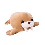 champracer riesen Plüsch Walroß Kuscheltier,Plüschtier Walross 55 cm, Kuscheltiere Stofftiere Robbe Robben Walrosse Eismeer Tier,maritimes Kuscheltier,Plüschtier als Geschenk Walrus (45 cm,Hellbraun)