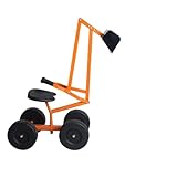 FANTASK 360° Sitzbagger mit Schaufel & Rädern bis 50KG, Kinder Bagger zum Draufsitzen Metall, Bagger Sandkasten, Aufsitzbagger Sandbagger (Orange)