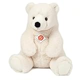 Teddy Hermann 91546 Eisbär sitzend 35 cm, Kuscheltier mit idealem Recyclinganteil (Füllmaterial)