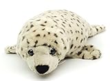 Uni-Toys – Seehund grau-gepunktet - 46 cm (Länge) - Plüsch-Robbe - Plüschtier, Kuscheltier
