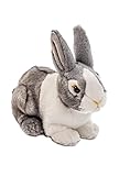 Uni-Toys – Kaninchen grau-weiß, sitzend - 20 cm (Länge) - Plüsch-Hase - Plüschtier, Kuscheltier