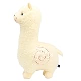 Alpaka Kuscheltier, Weiches Lama Plüschtier 23 cm, Niedliches Alpaka Geschenk für Kinder und Erwachsene, Ideal als Kuscheltier und Dekoration, Weißes Plüschtier aus PP-Füllmaterial