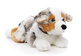 Uni-Toys - Australischer Schäferhund mit Halsband, liegend - 40 cm (Länge) - Plüsch-Hund, Haustier - Plüschtier, Kuscheltier