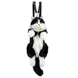 Chongker Plüsch Rucksack in Katzenform handgefertigt realistische niedliches Plüschkatze Stofftier-Rucksack geeignet für Frauen Mädchen Kinder Geburtstag kreative Geschenke Mode-Accessoires