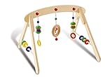 Pinolino Babygym Jane, aus Holz, zur Spiel- und Greifanimation, mit Kugeln, Ringen, Halbkugeln und einem Glückspilz, für Babys ab 3 Monaten