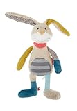 SIGIKID 39290 Hase Patchwork Sweety Mädchen und Jungen Kuscheltier empfohlen ab Geburt beige/blau, 11 x 9 x 31