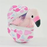Mini Flamingo Plüschtier im Ei ca. 13 cm – Süßes Kuscheltier zum Schlüpfen – Stofftier Baby Flamingo Rosa mit Reißverschluss-Ei – Geschenk Kinder Mädchen Jungen Geburtstag Weihnachten Mitgebsel