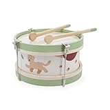 Janod - Meine erste Holztrommel Sunshine - Rollenspielzeug und musikalische Früherziehung - Wasserfarbe - Ab 18 Monaten, J07617