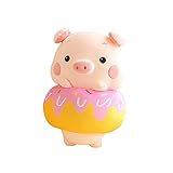 XZJMY Niedliches Plüsch-Donut-Schwein, Stofftier, Schwein-Plüschkissen, Schwein gefüllte Kuscheltiere, Geburtstagsgeschenk für Mädchen (Rosa, 38,1 cm)
