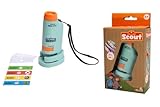 Simba 109452666 - Scout Kinder-Mikroskop ab 5 Jahre - kleines Taschenmikroskop (11 cm) mit 60-180-facher Vergrößerung, 7 Objektträgern & Licht, Forscher- und Entdecker-Spielzeug inkl. Batterien