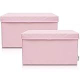 LIFENEY 2-Set Aufbewahrungsbox Kinder (37x25x21cm) I Aufbewahrungskorb für Kinderzimmer und Wohnbereich I Kinder Aufbewahrungskiste (Rosa)