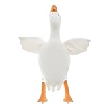 Kiuiom Plüsch Gans Kissen Puppe,Gans Kuscheltier Weiß,Riesige Gänse Plüschtiere,Stofftier Gänse,Weiches Gänses Schlafkissen Kissen,Für Kinder Und Mädchen,40CM
