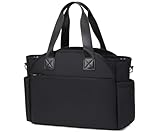 LORADI Wickeltasche, 12 Taschen, isolierte und wasserdichte Taschen, passend für 15,6 Zoll Laptop, Schwarz, Schwarz, Tote, Wickeltasche
