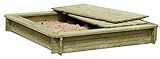 Großer Sandkasten aus Holz mit Deckel 180x180 cm (Gartenpirat)