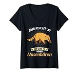 Damen Mir reichts ich gehe zu meinen Nasenbären Nasenbär T-Shirt mit V-Ausschnitt