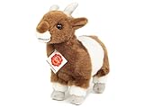 Teddy Hermann 91719 Ziege braun/weiß 22 cm, Kuscheltier, Plüschtier mit recycelter Füllung