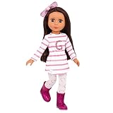 Glitter Girls Puppe Sarinia – Bewegliche 36cm Puppe mit Kleidung, Zubehör und langen Haaren zum frisieren - Spielzeug ab 3 Jahren (6 Teile), Pink-white