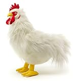 Uni-Toys - Hahn weiß - 37 cm (Höhe) - Plüsch-Huhn, Gockel, Vogel - Plüschtier, Kuscheltier