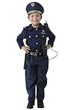 Dress Up America Polizeikostüm für Kinder– Polizeikostüm Kinder Inklusive Hemd, Hose, Hut, Gürtel, Trillerpfeife, Pistolenhalfter und Walkie-Talkie-Cop-Set - Rollenspiel-Polizei Kostüm Kinder
