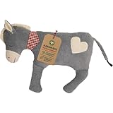 Efie Bio-Kuscheltier Esel XL – Spieltier & Kissen aus Bio-Baumwolle (KBA), Füllung aus Schurwolle (kbT) – GOTS Zertifiziert- handgefertigt in Deutschland