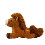 Xiyocadt uscheltiere Pferd Kuscheltier Plüschtier Plüschtier Pferd Weißes Kuscheltier Puppe Stofftier Simulation Pony für Kinder Freundin Geschenk Geburtstag Weihnachten, (25cm,Braun)