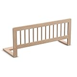 CADANI Kinder Bettgitter 90x40 cm - Baby Bettschutzgitter klappbarer Rausfallschutz aus Massivholz für Elternbett und Kinderbett - Natur