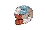 ULLENBOOM ® Baby Kuschelschlange 160x13 cm Regenbogen (Made in EU) - Kuschelschnecke in vielen Farben und Größen, Bezug: 100% ÖkoTex Baumwolle, Nackenrolle, Kopfschutz für Wickeltisch