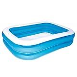 Bestway - Deluxe rechteckiger blauer aufblasbarer Pool, 211 x 132 x 46 cm, Blau/Weiß