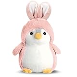 Wishstar Kuscheltier Pinguin Plüschtier für Mädchen, Stofftier Schmusetier zum Kuscheln & Spielen, Plüschtier Pinguin Geschenk, Penguins Plush Für Mädchen(Rosa Hasenohren Pinguin, 20cm)