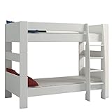Steens For Kids Kinderbett, Etagenbett inkl. Lattenrost und Absturzsicherung, Liegefläche 90 x 200 cm, MDF, weiß
