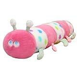 Xiyocadt Raupe Stofftier Plüsch,Bunte Lange Kognitive Plüsch Wurm Gefülite Puppe,Cartoon Tier Gefülltes Kissen, WeichesSüßes Buntes,Dekokissen für Kinder,Geburtstag und Weihnachten (40 cm,rosa)