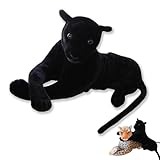 AQCQDQ Leopard Kuscheltier XXL, Süßes Riesen Leopard Plüschtier Schwarzer Panther Stofftier Gepard Plüschtier Puppe Spielzeug Geschenk Für Kinder Jungen Mädchen (25 cm,Schwarzer)