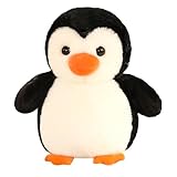 Aurasky Pinguin Kuscheltier Süß, Plüschtier Pinguin 23cm, Pinguin Stofftier zum Kuscheln & Spielen, Plüschpinguin Kissen Puppe Geschenk für Fans Kinder Mädchen Jungen(Schwarz)