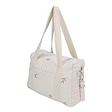 BORDSTRACT Multifunktionale Aufbewahrungstasche Für Kinderwagen, Reißverschluss-Stickerei, Wiederverwendbare Handtasche, Wickeltasche, Große Kapazität, Reißverschlusstasche(Olive)