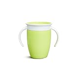 Munchkin Miracle 360°-Trinkbecher für Babys und Kleinkinder, BPA-freier Trinklernbecher mit Griffen, auslaufsicher & spülmaschinenfest, für Kinder ab 6 Monaten - 207 ml, grün