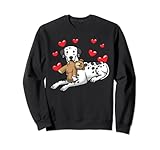 Dalmatiner Kuscheltier Hund und vielen Herzen Dalmatinac Sweatshirt