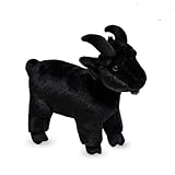 champracer Ziege Plüschtie Ziege Figur, Tier Ziege Modell Spielzeug Simulierte Ziege Statue, Stand Simuliertes Tier Kawaii Schaf Kuscheltier, Dekoration für Kinder Figur Spielzeug (30 cm,Schwarz)