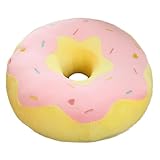 AQCQDQ Donut Kissen Plüschtier, Donut Plüschkissen, Süßes Rundes Donut Kuscheltier Dekokissen, Dekoratives Donut Sofakissen für Sofa, Bett, Stuhl, Wohnzimmer, Schlafzimmer (38cm,Rosa)