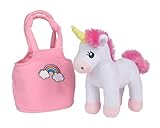 Simba 105560064 - Steffi Love Girls Plüsch Einhorn mit Tasche, mit Klettverschluss, Unicorn 28cm, ab 3 Jahren