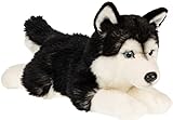 Uni-Toys - Husky schwarz, liegend - 41 cm (Länge) – Plüsch-Hund - Plüschtier, Kuscheltier
