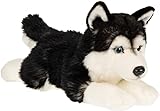 Uni-Toys - Husky schwarz, liegend - 41 cm (Länge) – Plüsch-Hund - Plüschtier, Kuscheltier