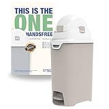DIAPER CHAMP ONE Medium Handsfree mit Pedal - Windeleimer - geruchsdicht - berührungslose Bedienung - OHNE Nachfüllkassetten - für normale Müllbeutel - für ca. 45-50 Windeln (beige)