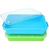AtMini Sandkasten mit Deckel für Kinder Sensory Bin Spielzeug für Sand Aktivität Sandkasten für Kinder Kunststoff-Tablett für Wasser, Sand, Perlen und mehr (2 Stück)