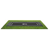 Etan PremiumFlat Outdoor Boden Trampolin - Inground Gartentrampolin mit extra starkem deutschem PVC - eingegrabenes Kindertrampolin mit UV-beständiger Randabdeckung - Rechteckig Grau - 281x201cm