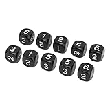Tosuny 20-teiliges Zahlenwürfel-Set aus Durchsichtigem Kunststoff für Brettspiele und Unterricht, 6-seitige Würfel-Lernhilfe für Aktivitäten Im Klassenzimmer (Black)