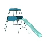 TP Growable Adventurer Klettergerüst aus Metall mit Rutsche und Vordach, höhenverstellbar, für Kinder von 18 Monaten bis 3 Jahren, langlebige Outdoor-Spielstruktur, fantasievolle Spielmatte inklusive