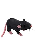 Onwomania Plüschtier Kuscheltier Stoff Tier Ratte Maus schwarz Nagetier 31 cm
