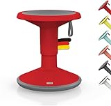 Interstuhl UPis1 - ergonomischer Sitzhocker mit Schwingeffekt - höhenverstellbar - Hocker mit rutschhemmender Standfläche & Kippschutz - Bürohocker (Rot, UP Junior)